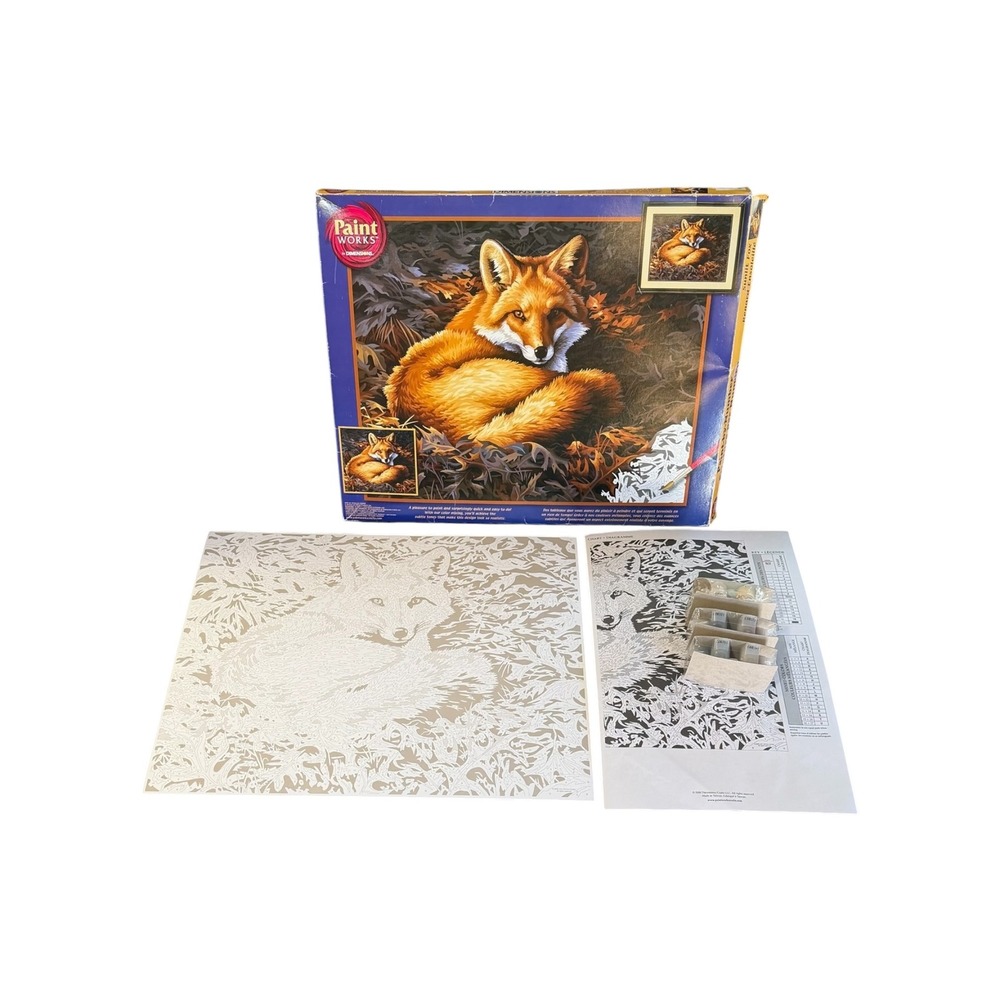 PaintWorks Dimensions Sunlit Fox Paint by Number Kit 91380 Acrylic 20x16 2008